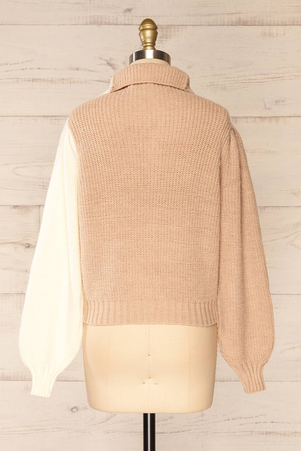 Gandie Two-Tone Wing Collar Cardigan | La petite garçonne back view