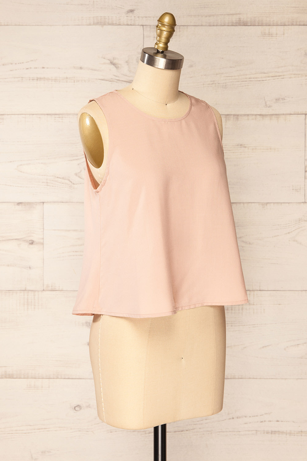 Gatineau Blush Round Neck Tank Top | La petite garçonne side view