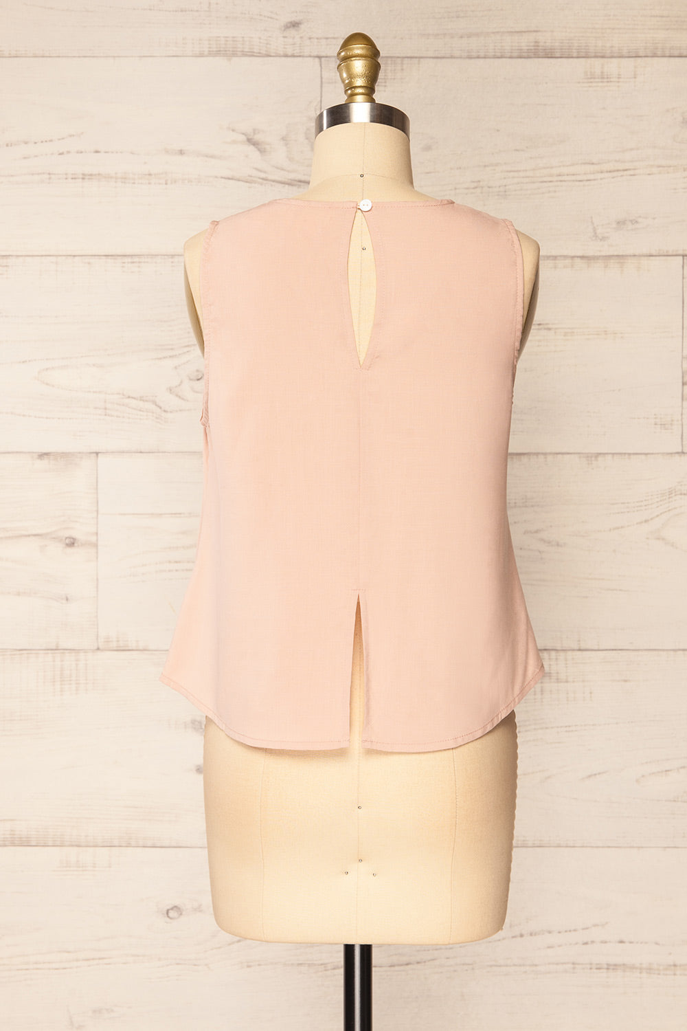 Gatineau Blush Round Neck Tank Top | La petite garçonne back view