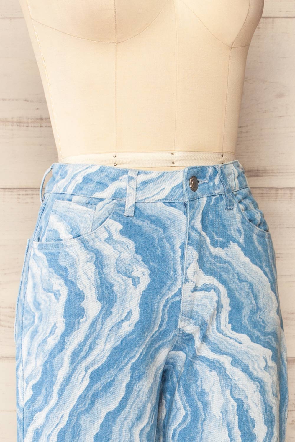 Gerone Bleach Marbled Effect Jeans | La petite garçonne side close-up