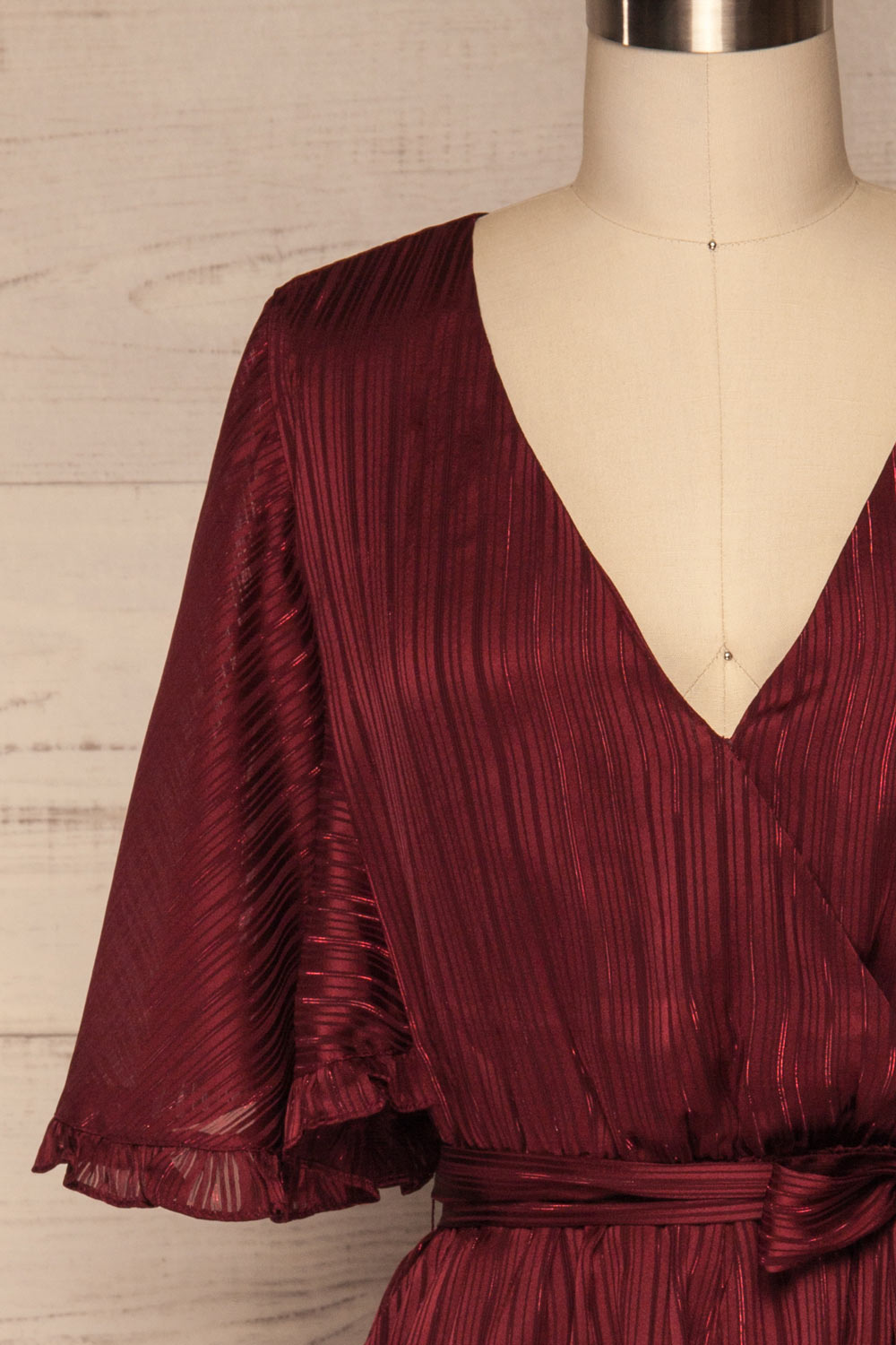 Glasgow Burgundy Romper | Combishort front close up | La Petite Garçonne