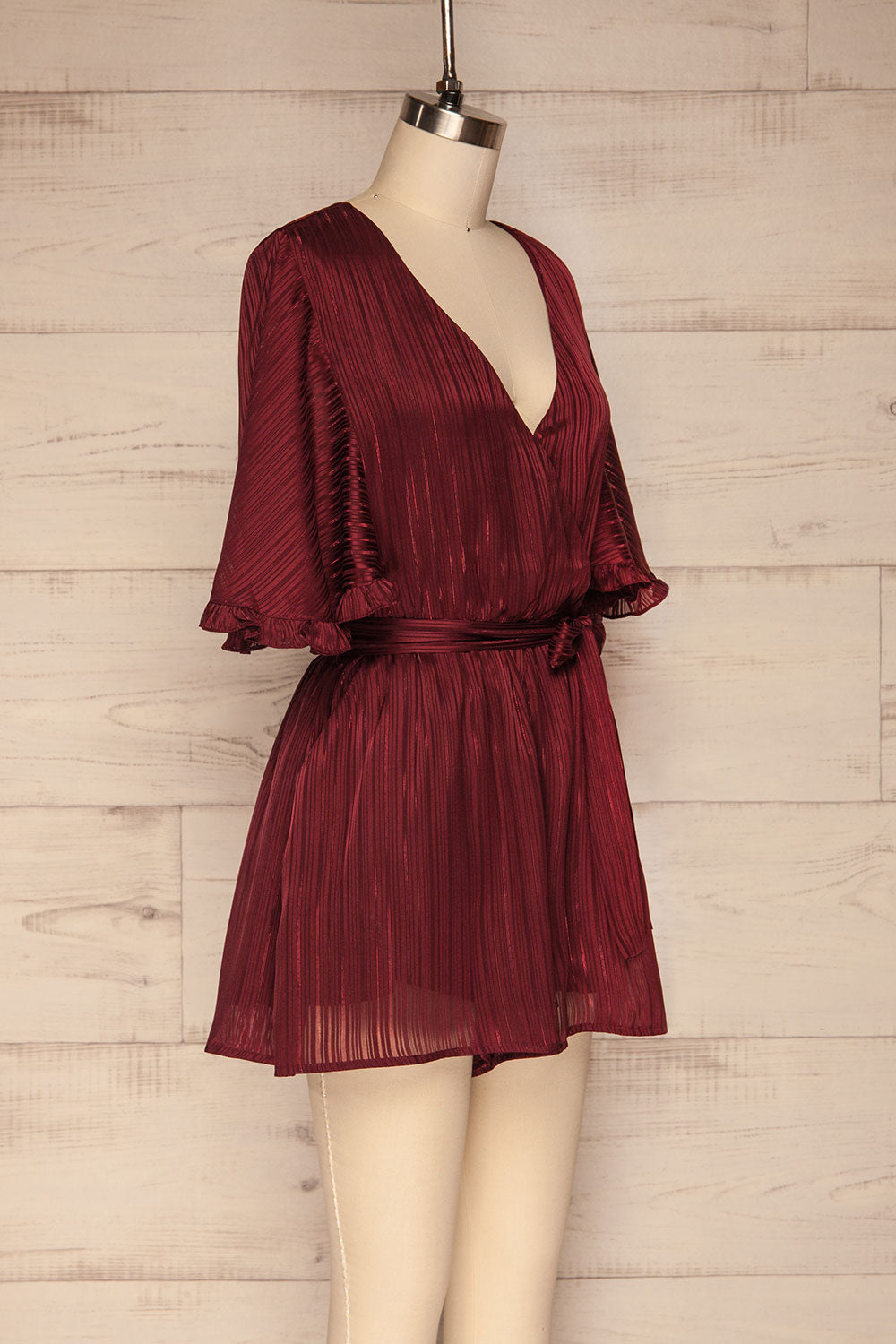 Glasgow Burgundy Romper | Combishort side view | La Petite Garçonne