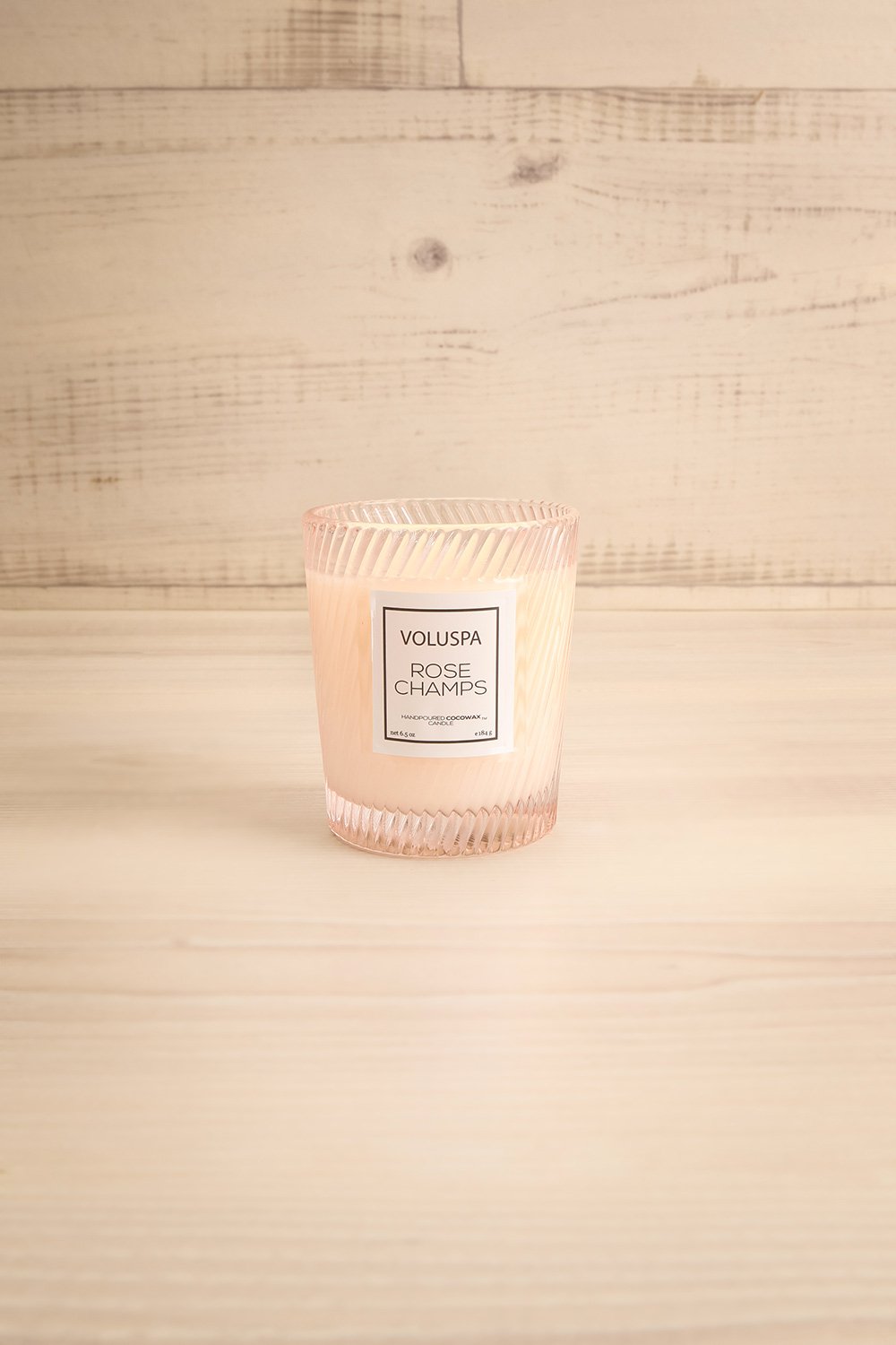 Glass Candle Rose Champs | Voluspa | La Petite Garçonne front