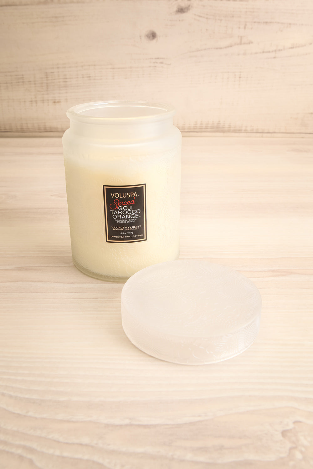 Large Textured Candle Goji Tarocco Orange | La petite garçonne open