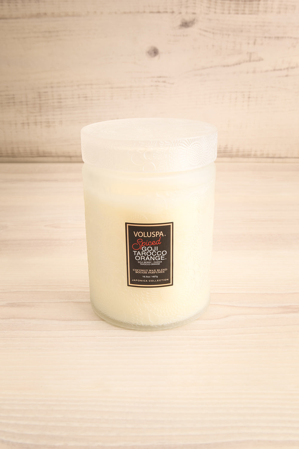 Large Textured Candle Goji Tarocco Orange | La petite garçonne closed