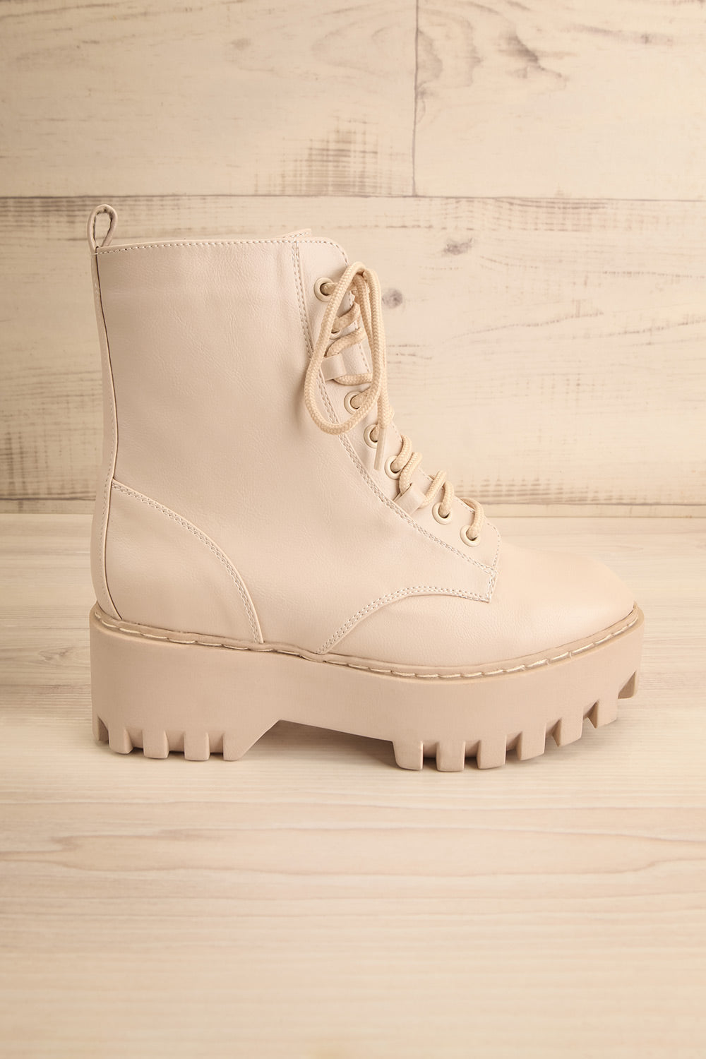 Gorgone Lace-up Platform Boots | La petite garçonne side view