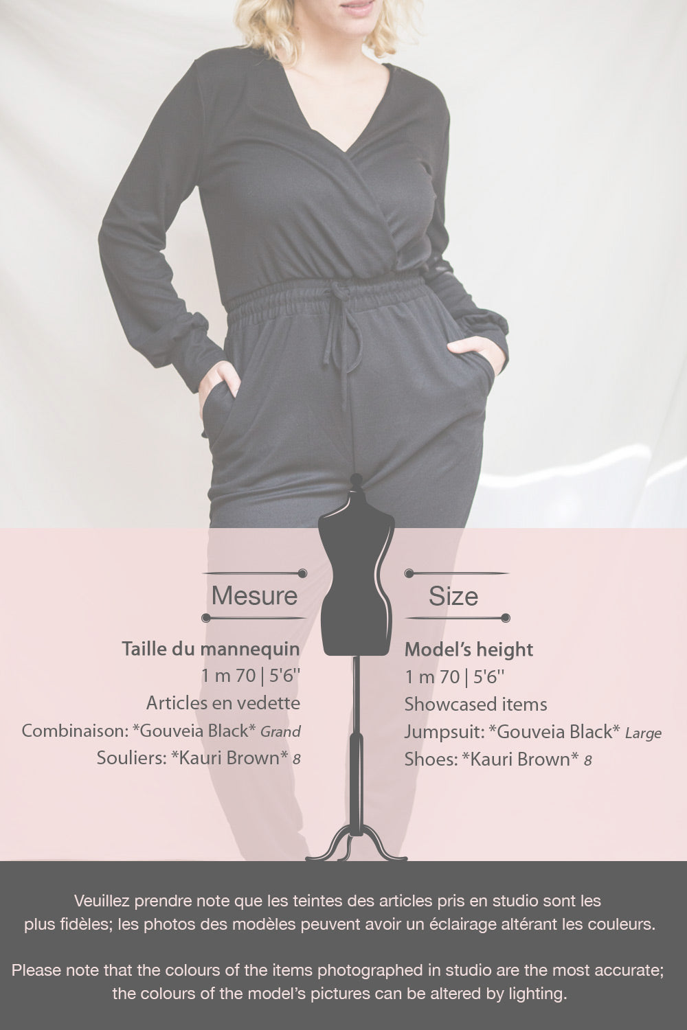 Gouveia Black Long Sleeve V-Neck Jumpsuit | La petite garçonne fiche