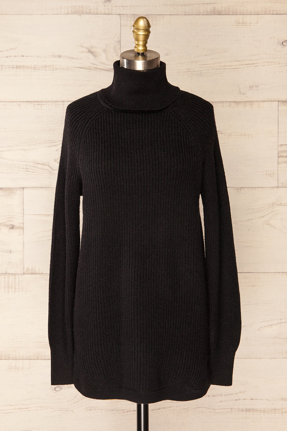 Granby Black Knit Turtleneck Sweater | La petite garçonne front view