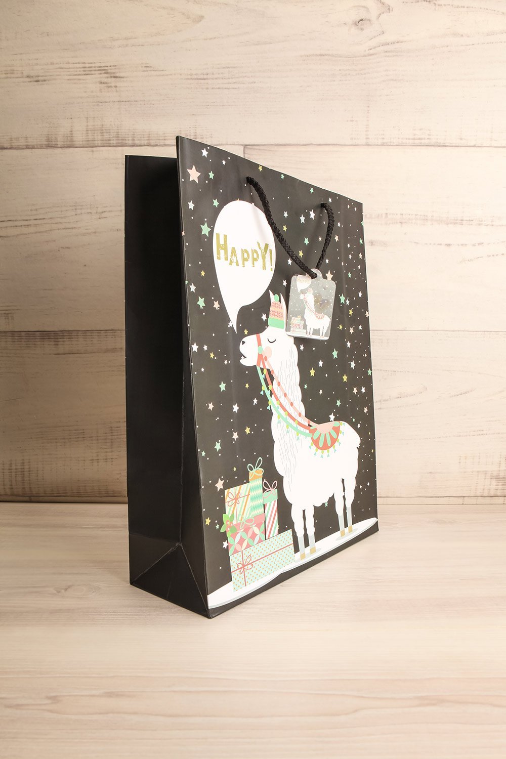 Sac Happy Lama Llama Paper Gift Bag | La petite garçonne side view