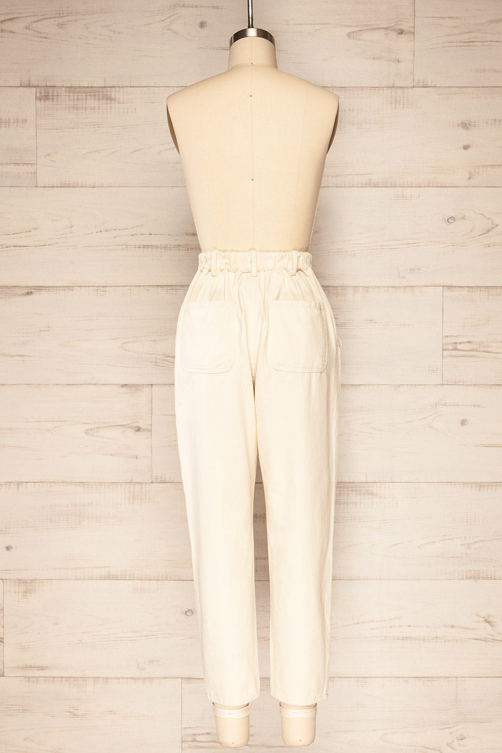 Grazy Ivory Cotton Cropped Mom Jeans | La petite garçonne back view