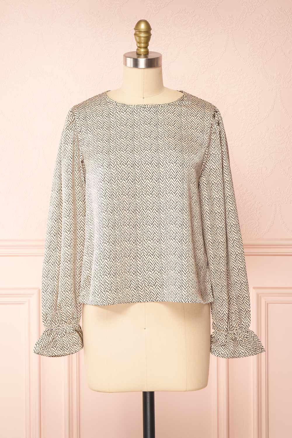 Gruja Patterned Puff Sleeve Top | Boutique 1861 front view