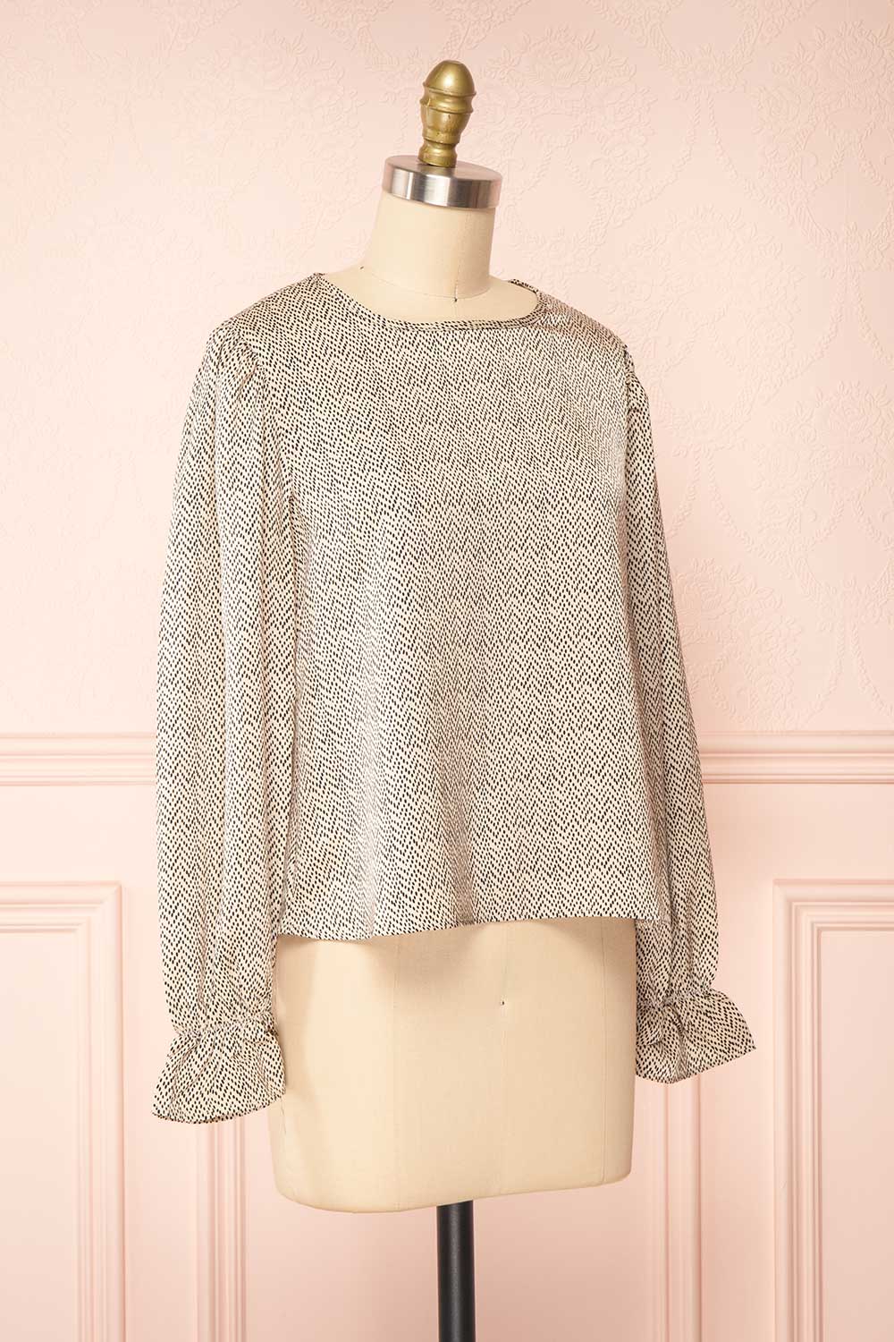 Gruja Patterned Puff Sleeve Top | Boutique 1861 side view