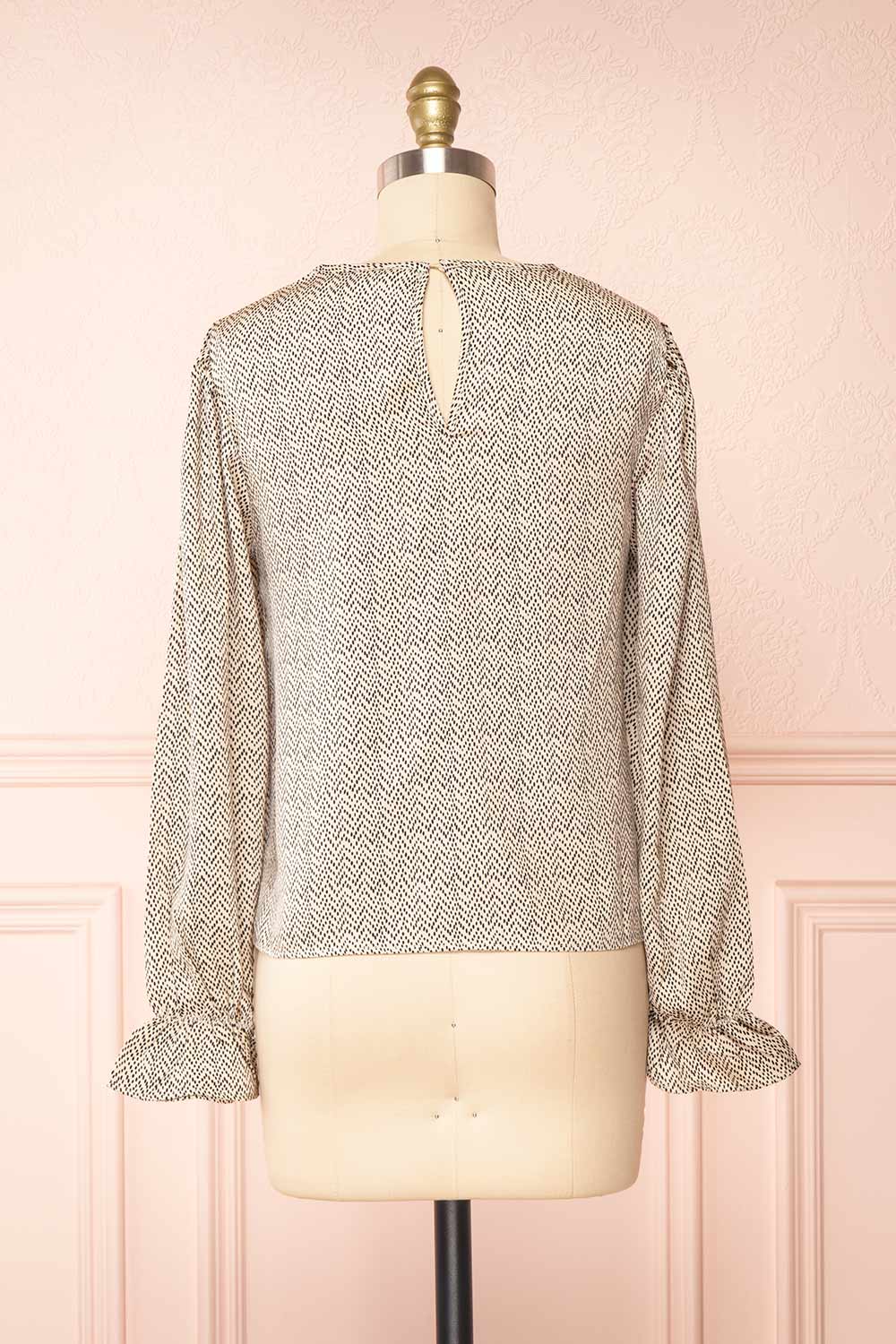 Gruja Patterned Puff Sleeve Top | Boutique 1861 back view