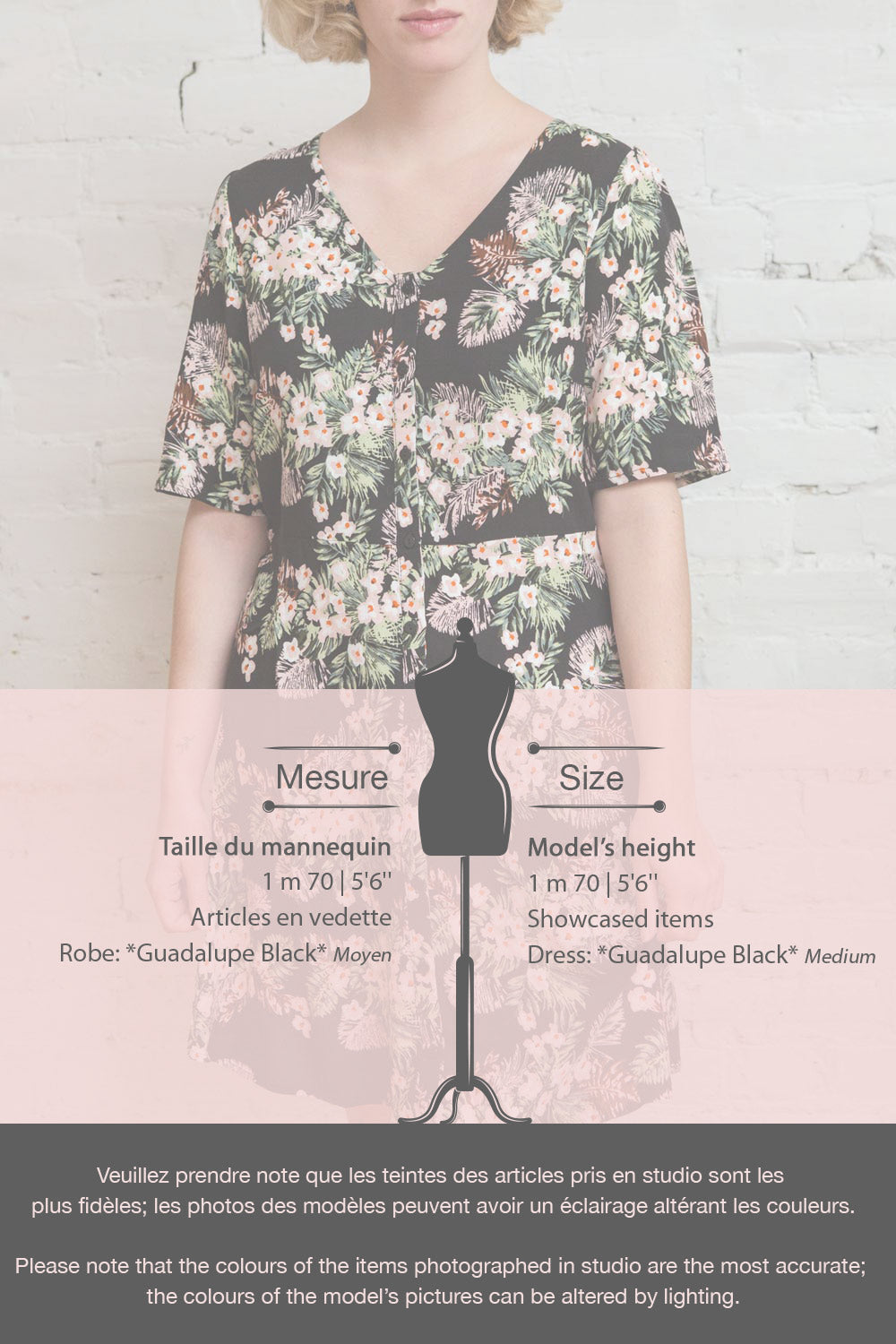 Guadalupe Black Short Floral Dress | Boutique 1861 fiche