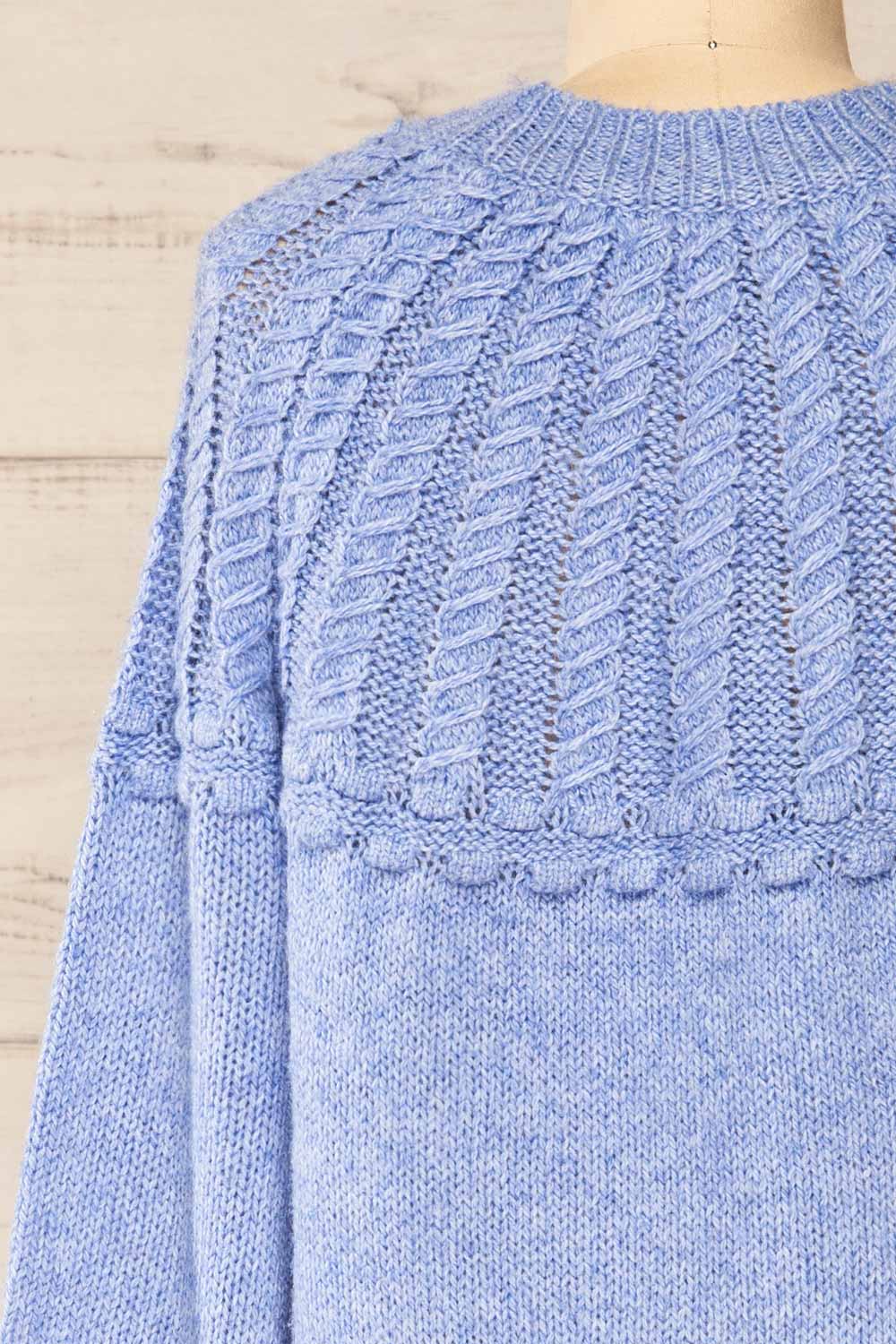 Guango Blue Knitted Sweater | La petite garçonne back close-up