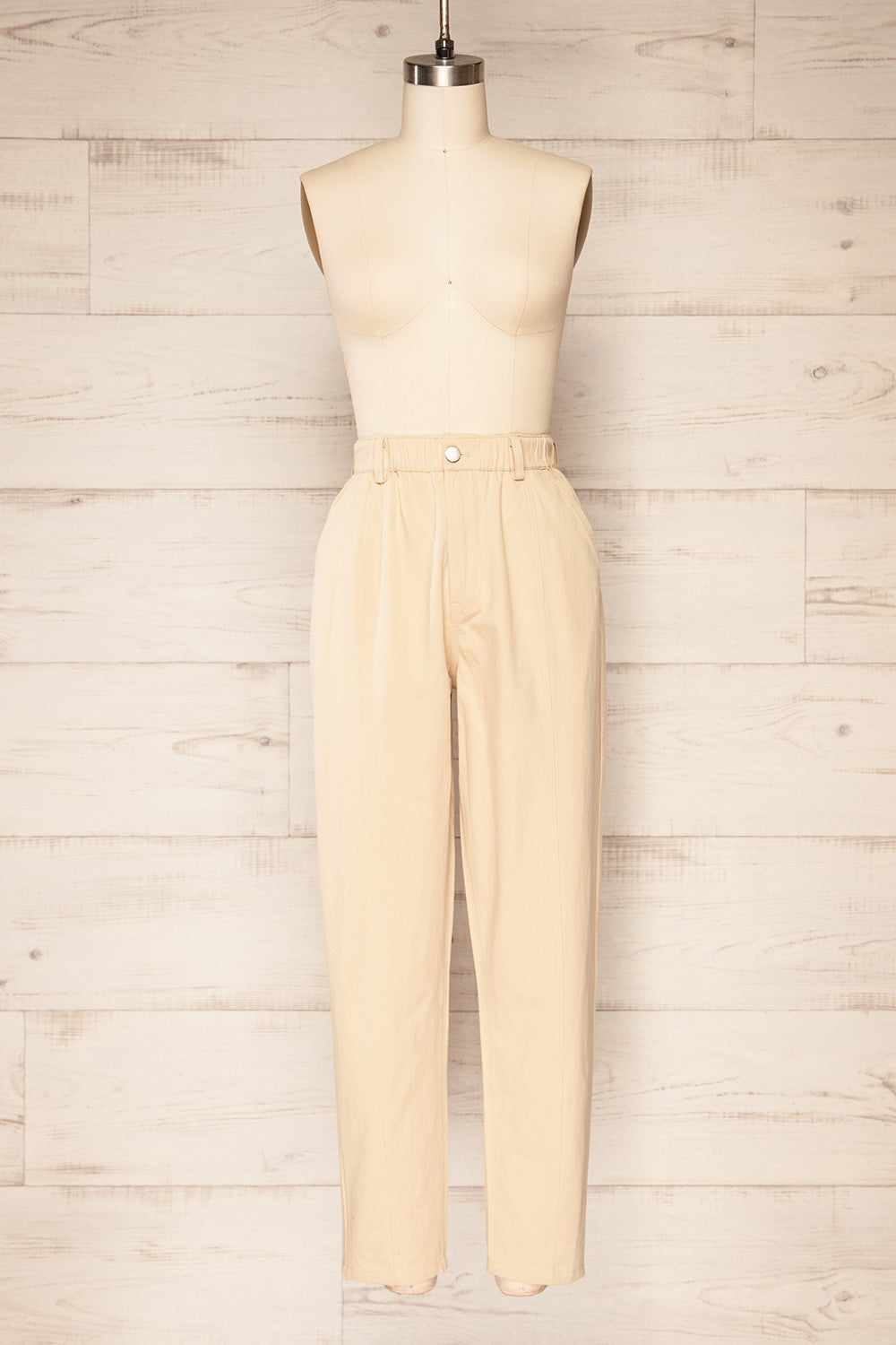 Guarrato High-Waisted Straight Leg Pants | La petite garçonne front view