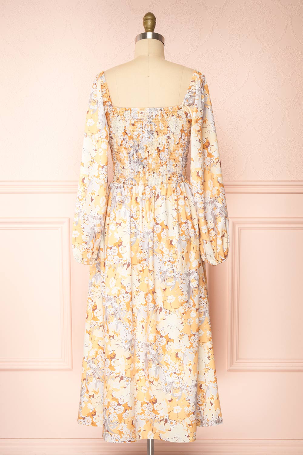 Guerline Long Sleeve Floral Midi Dress | Boutique 1861 back view