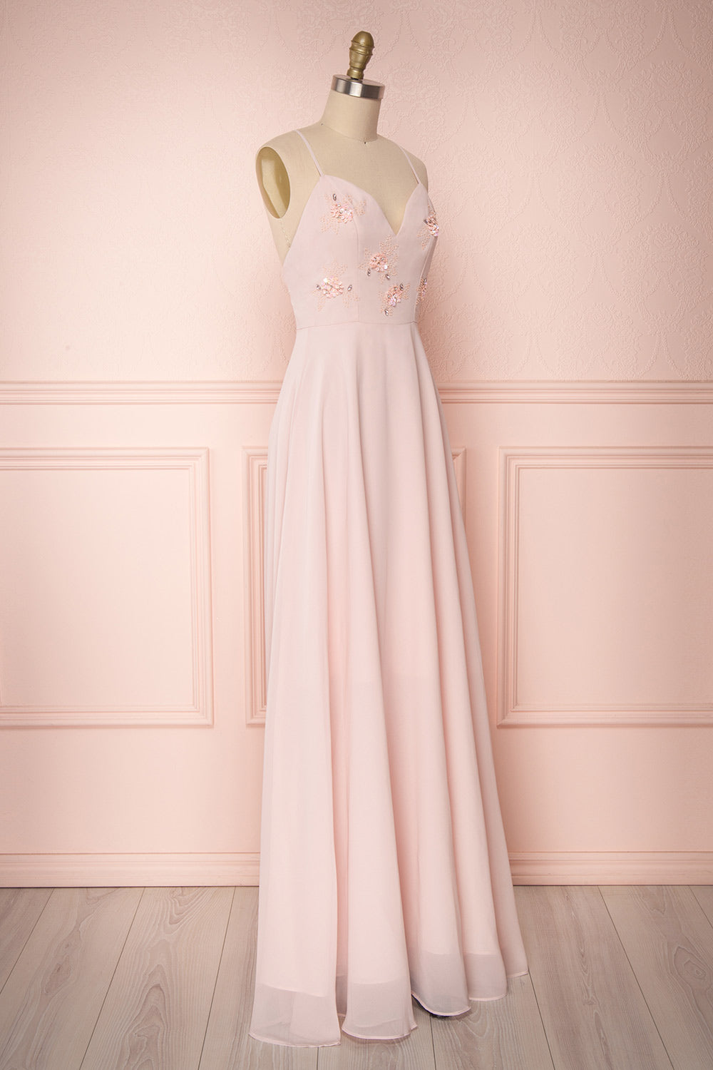Gurito Blush | Pink Chiffon Gown