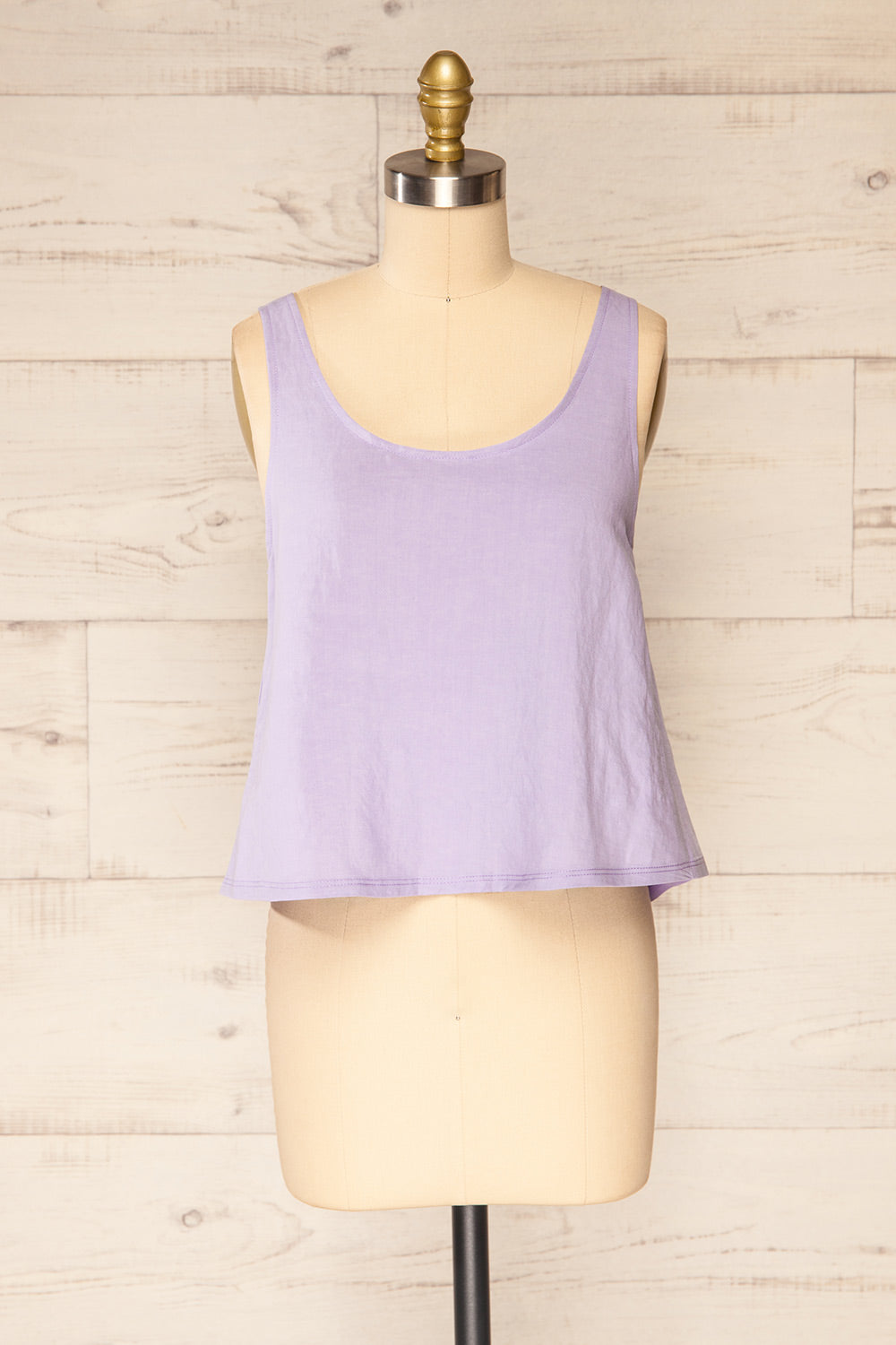 Halden Lilac Open Back Cropped Cami | La petite garçonne front view