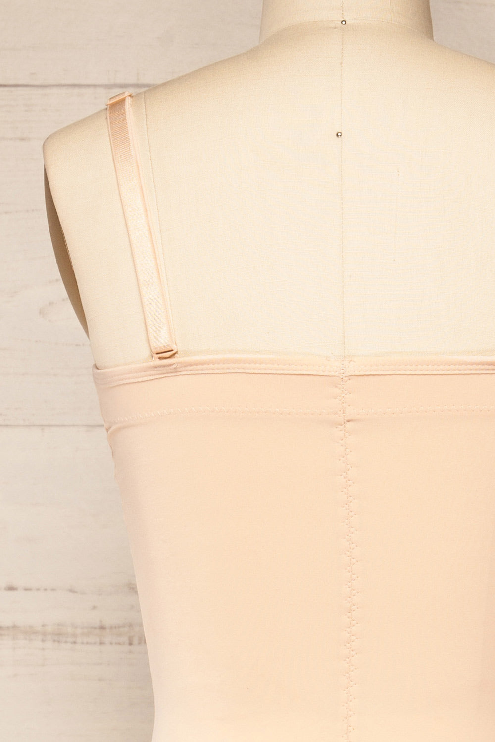 Helia Beige Shaping Bodysuit w/ Adjustable Straps | La petite garçonne back close-up