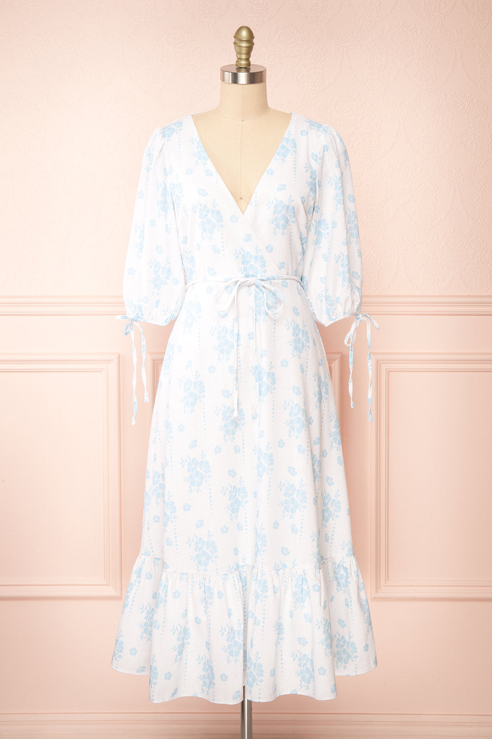 Helike White Floral Midi Dress | Boutique 1861 front view