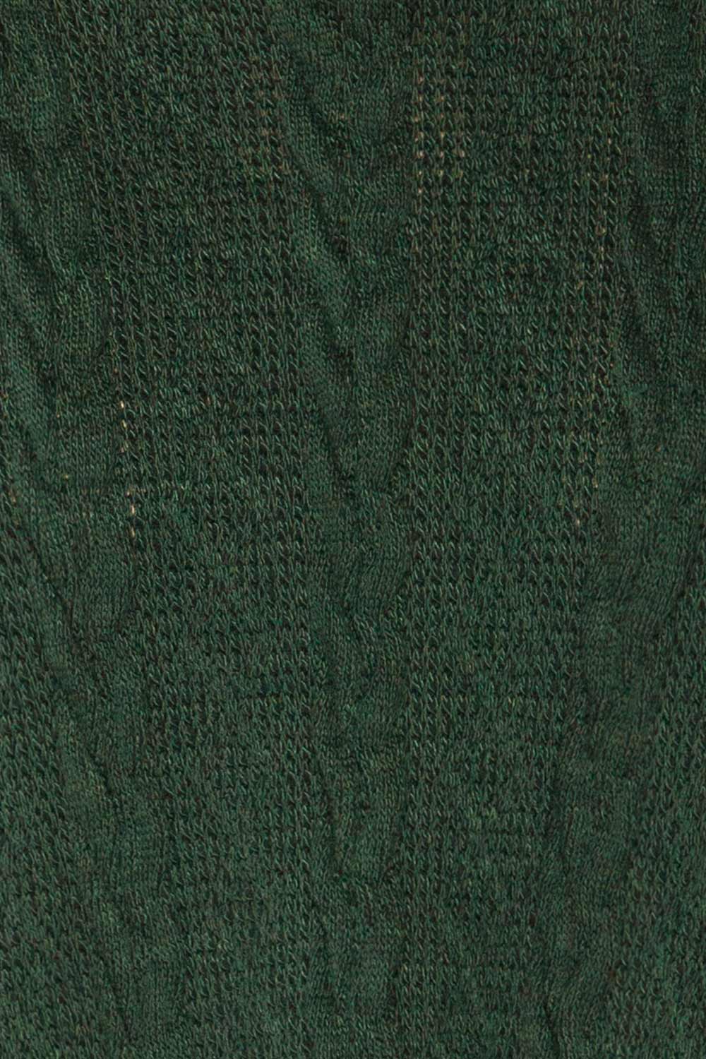 Hellen Forest Green Cropped Knit Sweater | La petite garçonne fabric