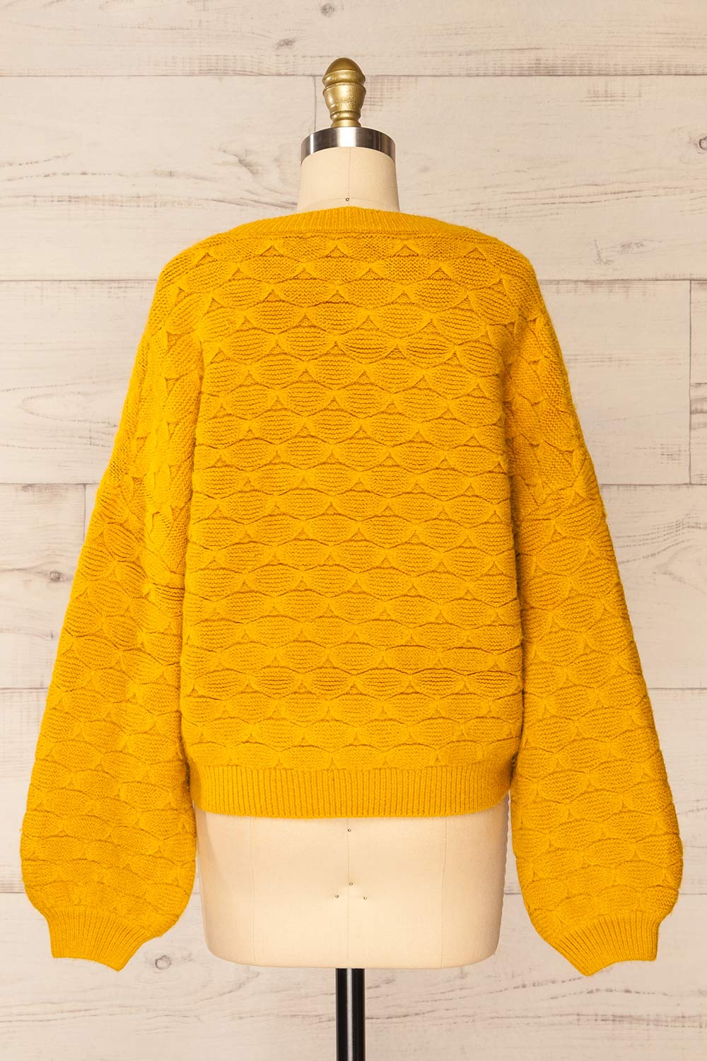 Henares Scalloped Knit Cropped Sweater | La petite garçonne back view