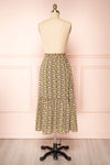Herma Yellow Floral Patterned Midi Skirt | Boutique 1861 back view