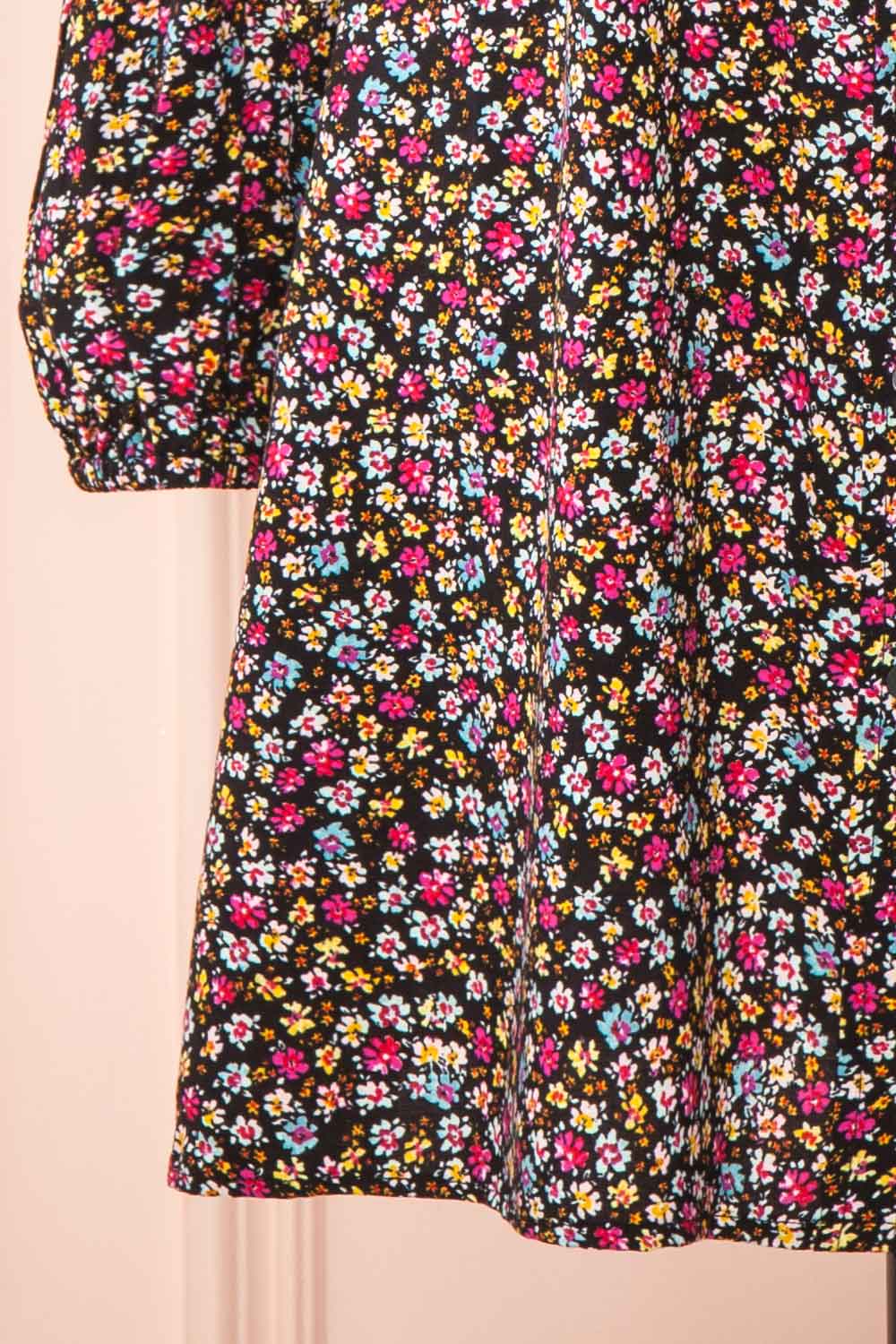 Hitomi Short Floral Pattern Button-Up Dress | Boutique 1861 bottom