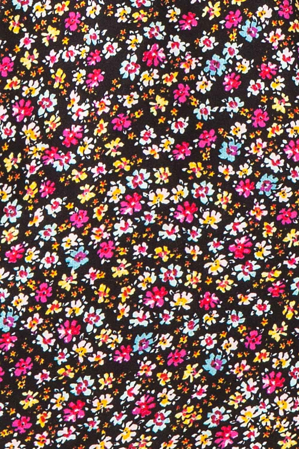 Hitomi Short Floral Pattern Button-Up Dress | Boutique 1861 fabric