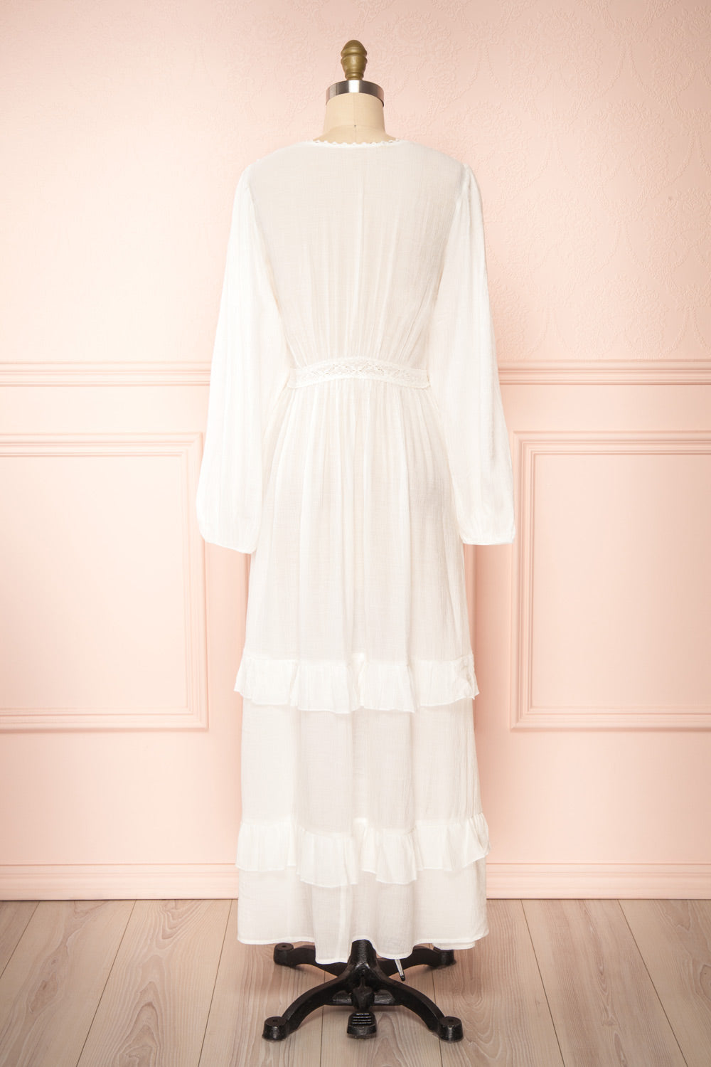 Hokulani White Kimono w/ Ruffles | Boutique 1861 back view