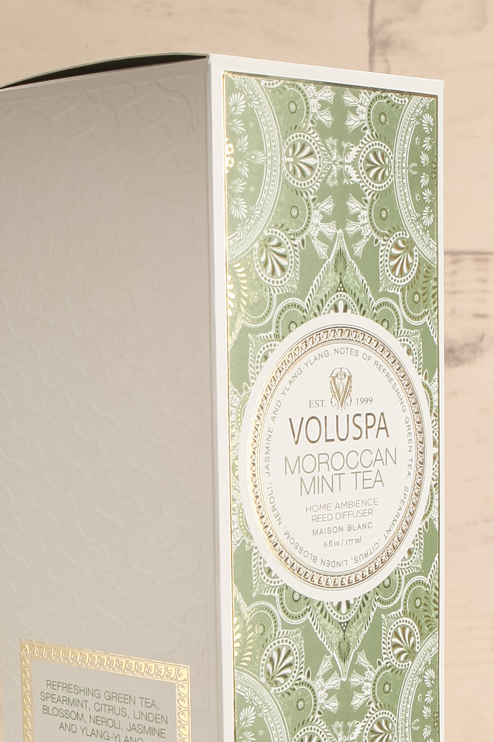 Home Diffuseur Moroccan Mint | Voluspa | La petite garçonne box close-up