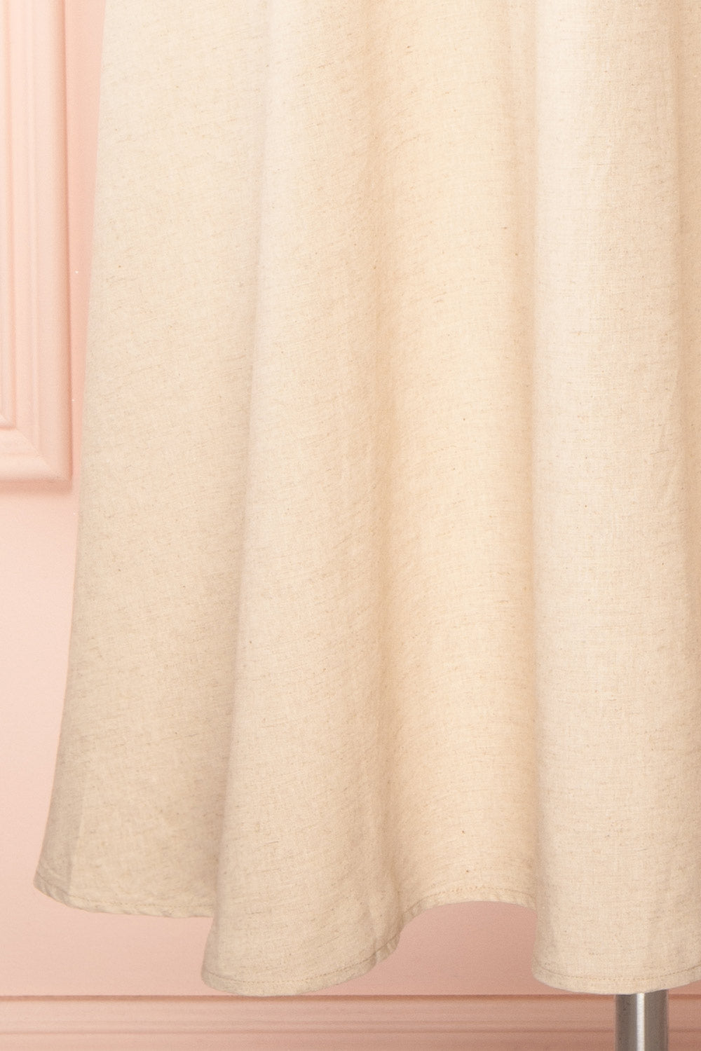 Honeyy Beige A-Line Laced Back Midi Dress | Boutique 1861 bottom