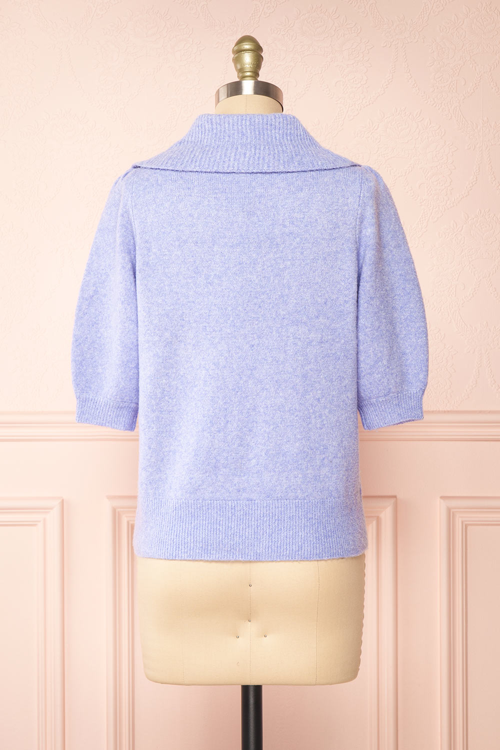 Houria Lavander Peter Pan Collar Top w/ Puff Sleeves | Boutique 1861 back view