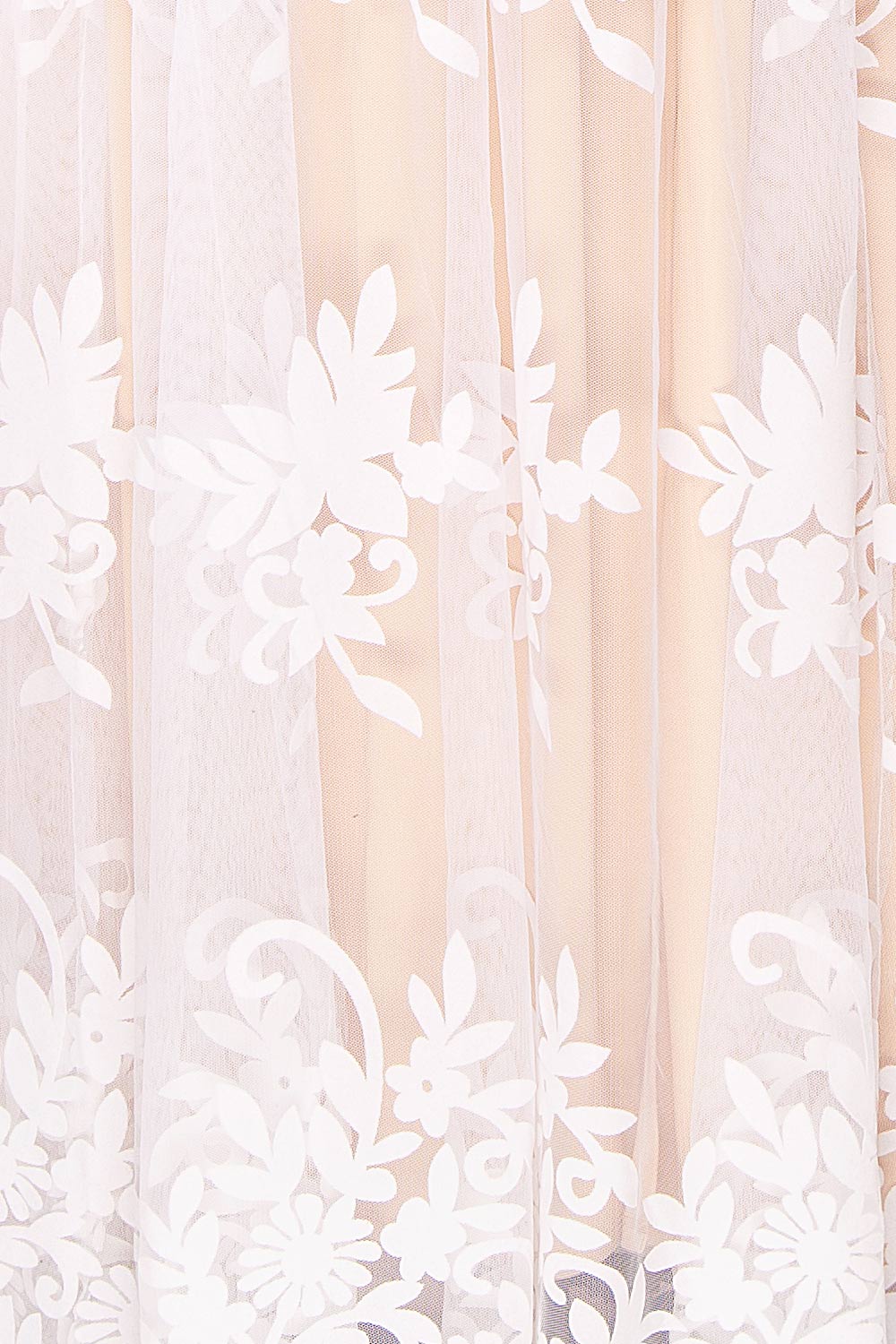 Hyade Beige Plus Size V-Neck Floral Maxi Dress | Boutique 1861 fabric 