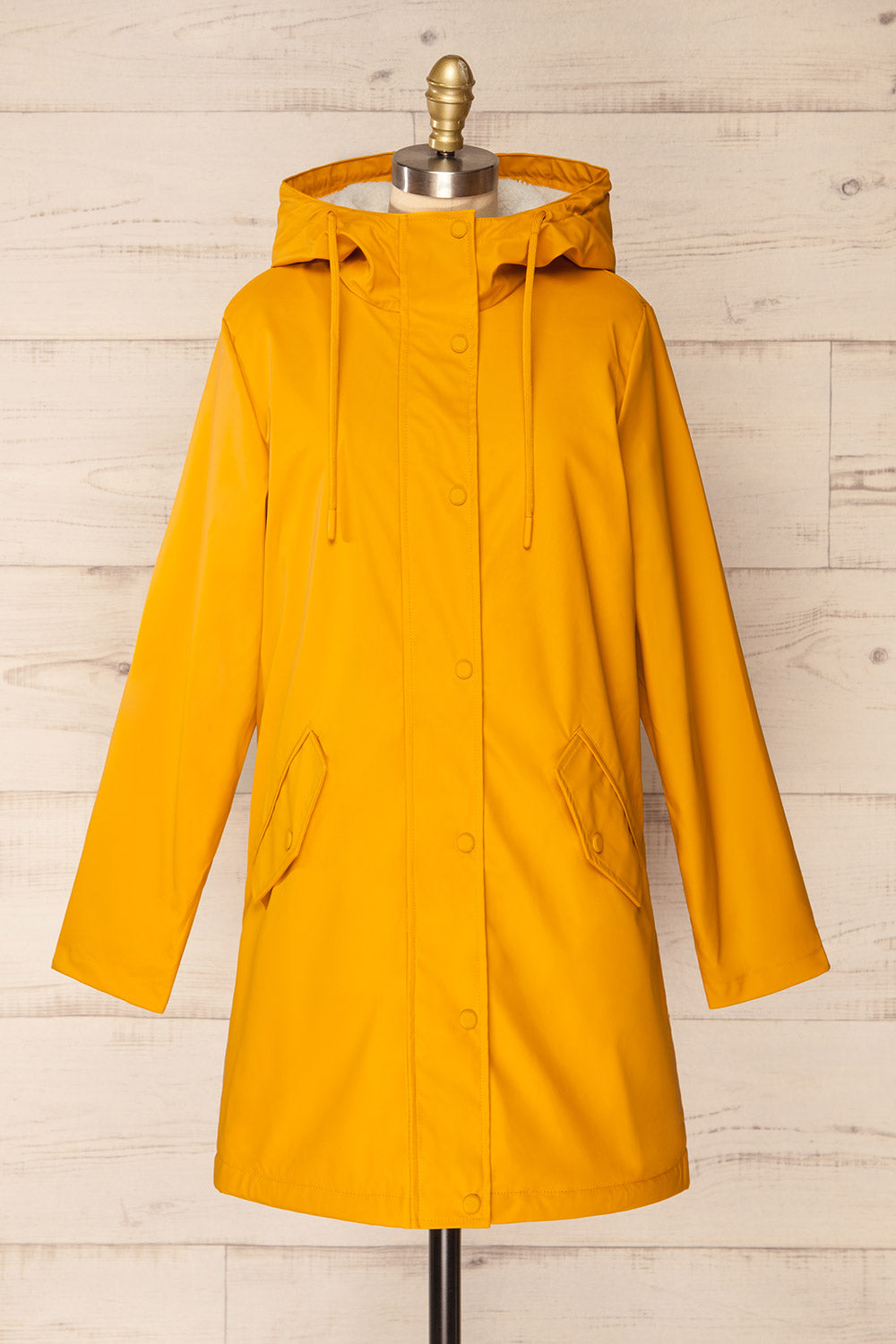 Icewind Yellow Button Up Raincoat w/ Sherpa Interior La petite