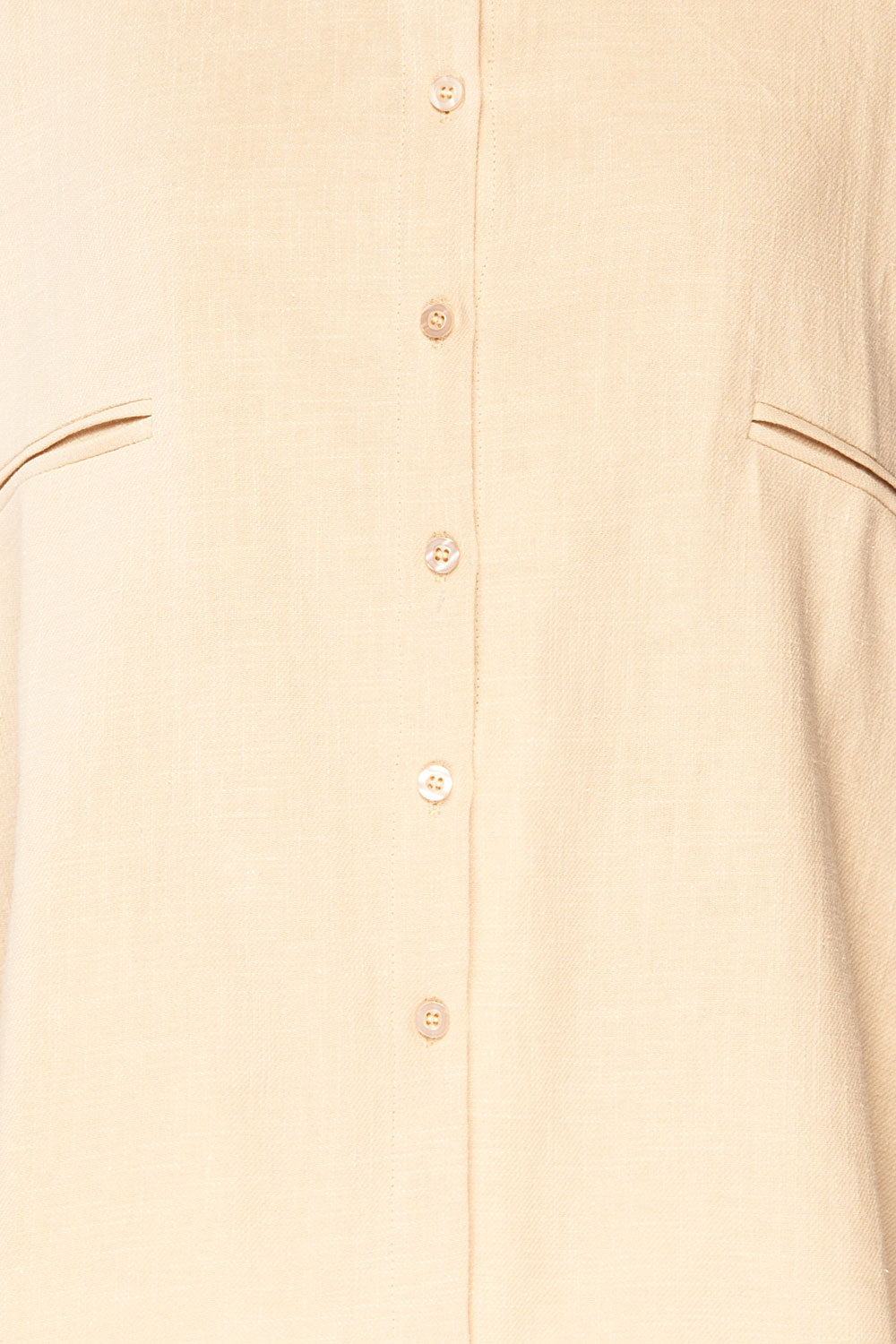 Ijevsk Beige Linen Button-Up Shirt | La petite garçonne fabric