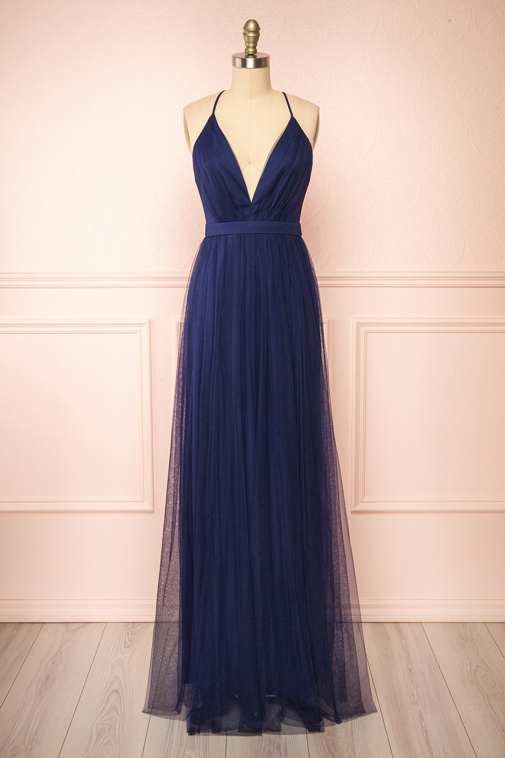 dark blue mesh dress Ilaria Navy