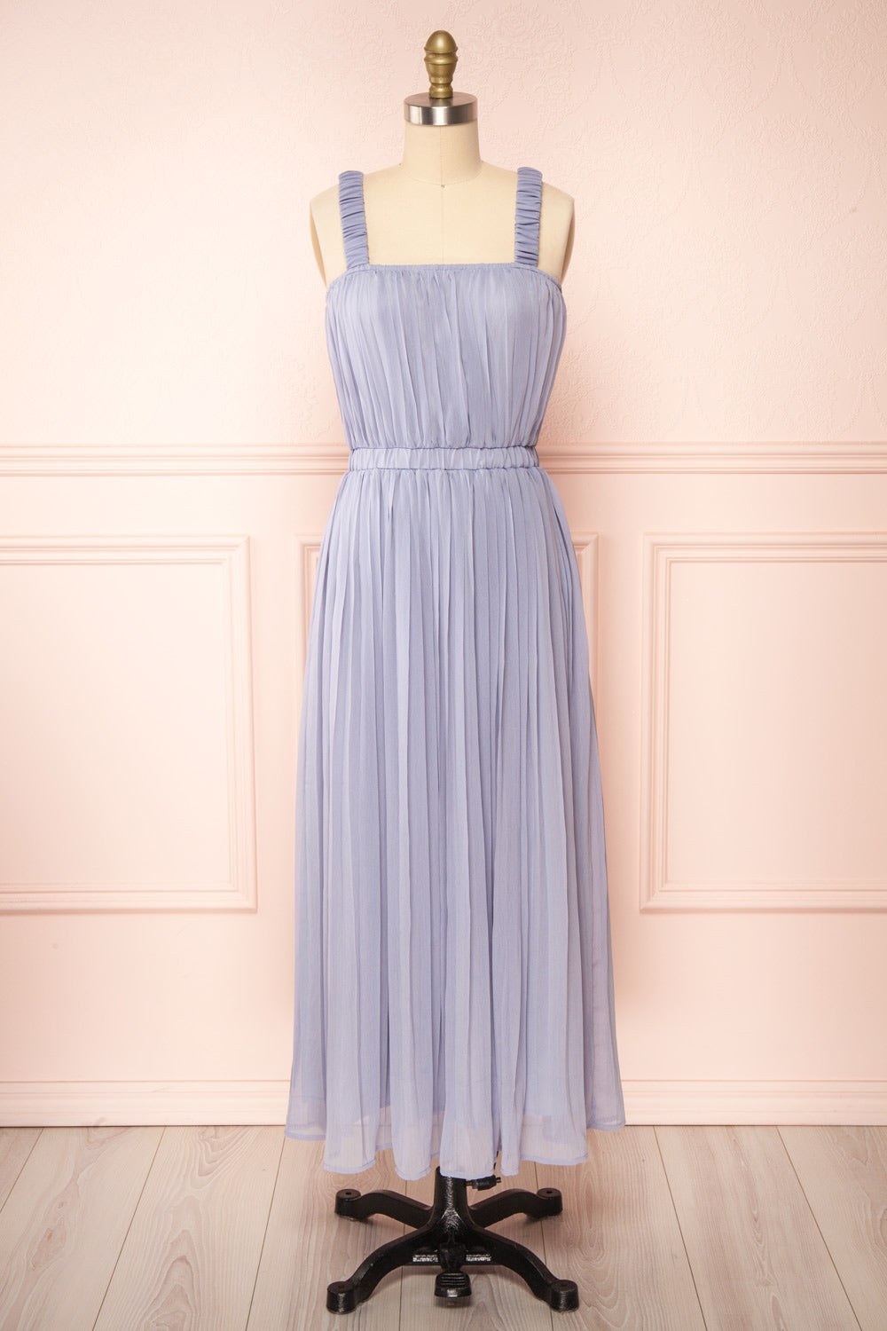 Inari Blue Pleated Midi Dress | Boutique 1861 frotn view