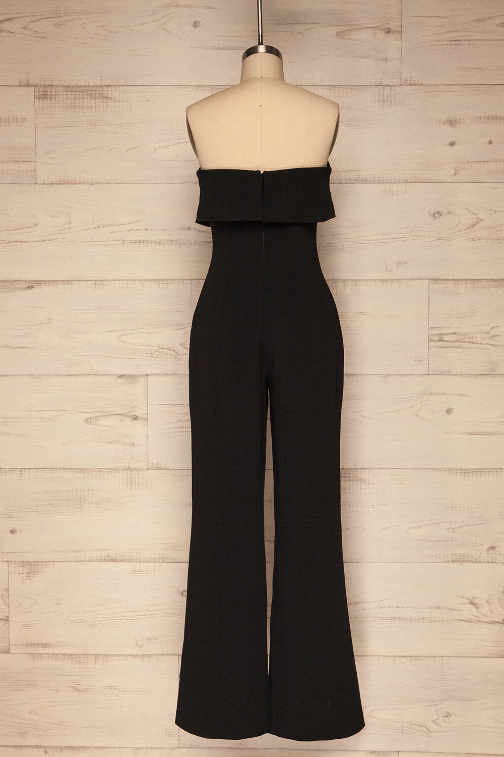 Inoke Black Ruffled Bustier Jumpsuit back view | La Petite Garçonne
