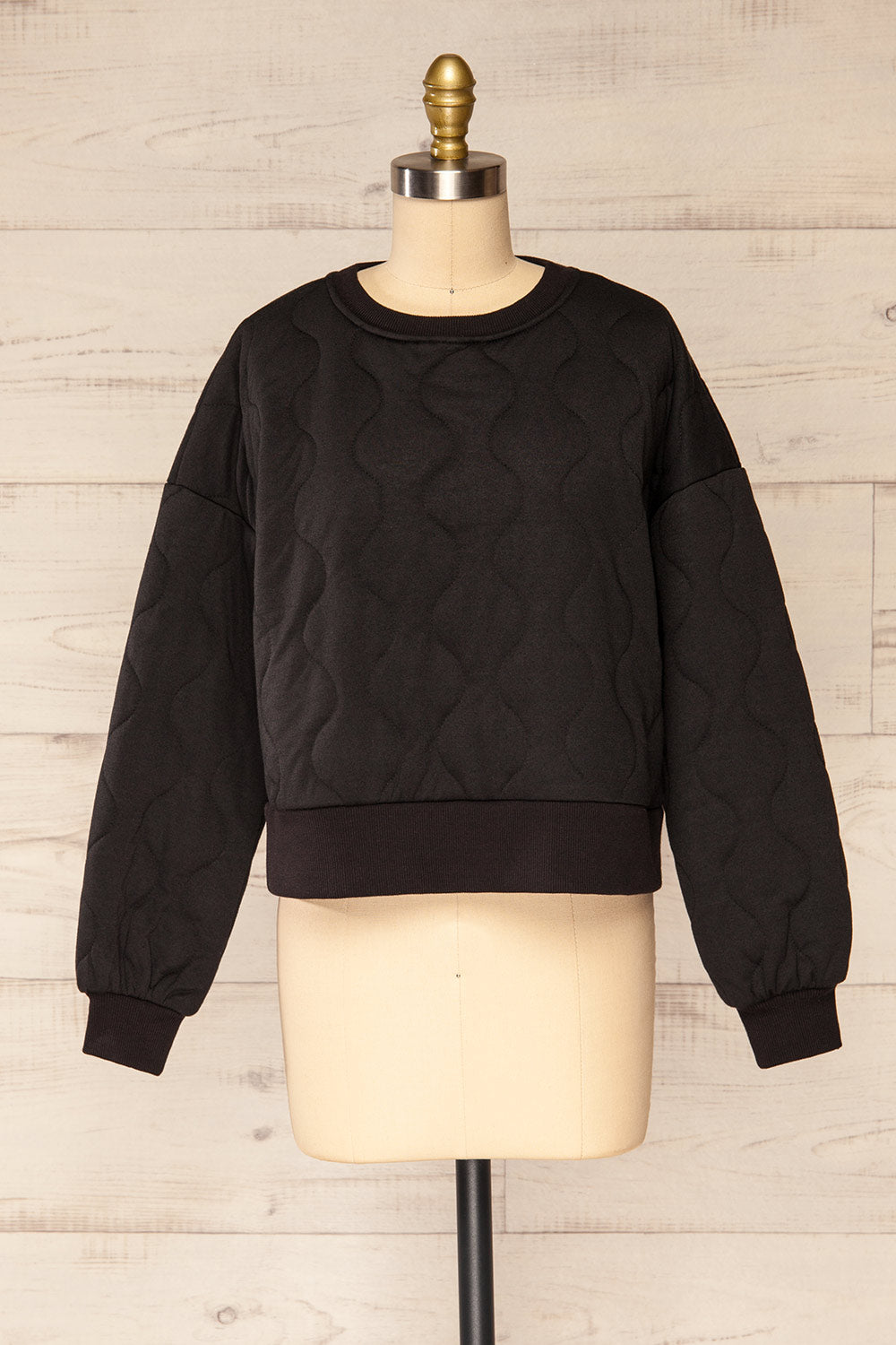 Invern Cropped Quilted Sweater | La petite garçonne front view