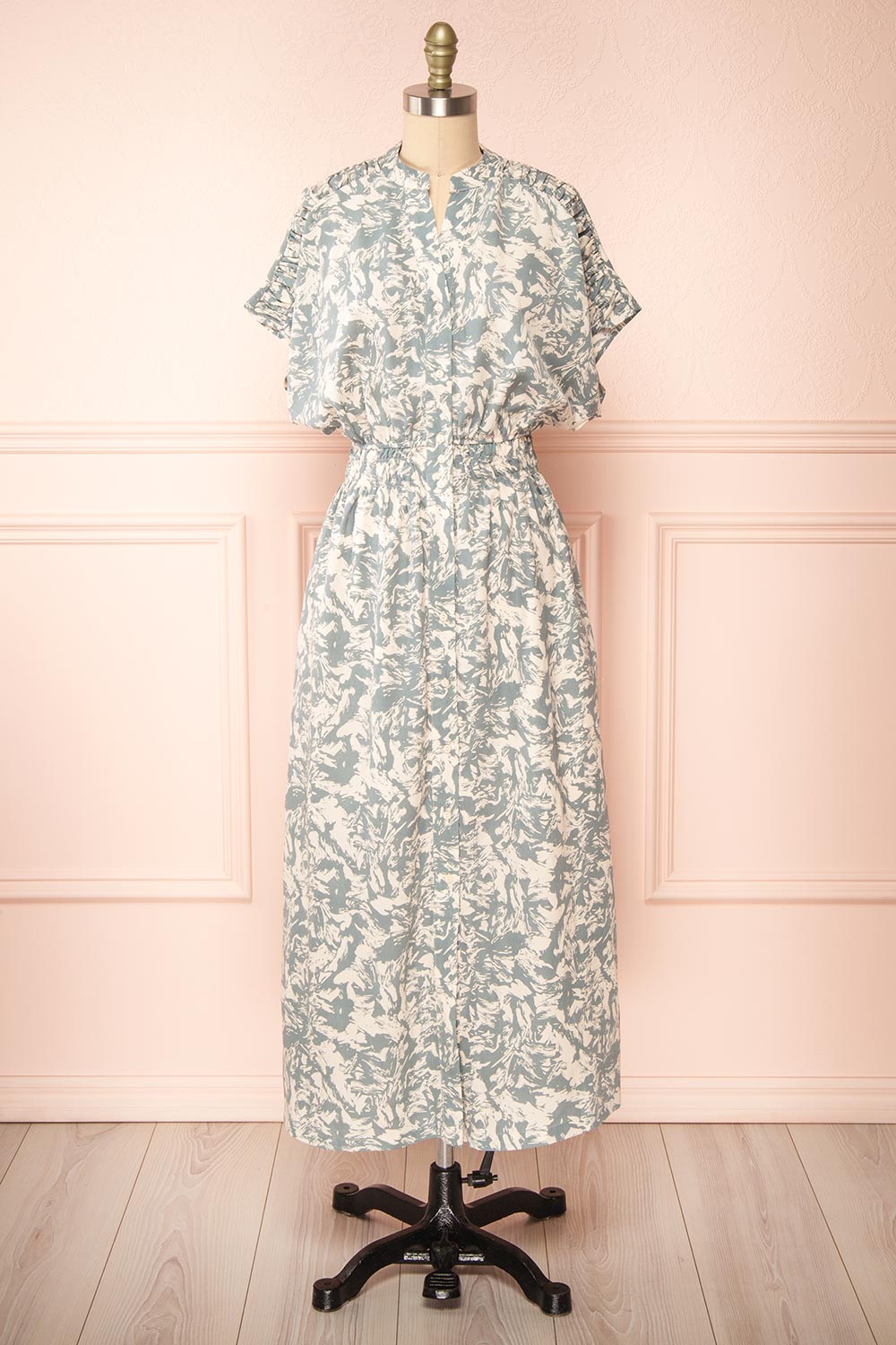 Ionea | Robe Midi Manches Courtes à Motifs