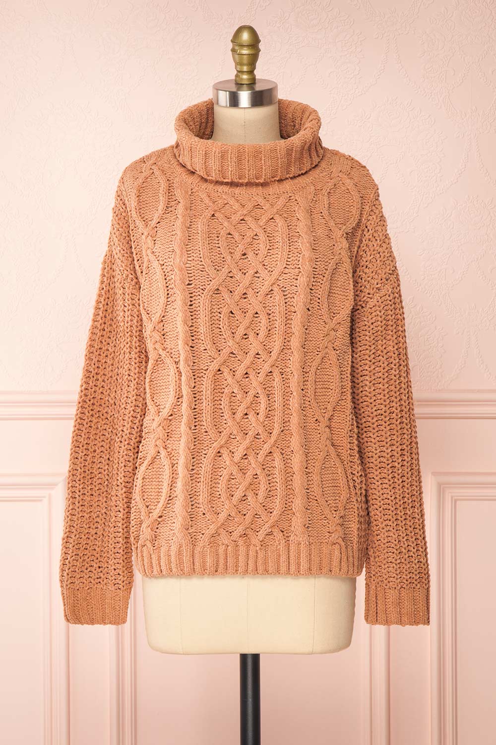 Irma Beige Turtleneck Knit Sweater | La petite garçonne