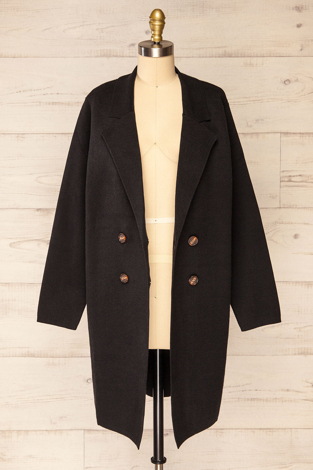 Irun Black Long Knit Cardigan | La petite garçonne open view