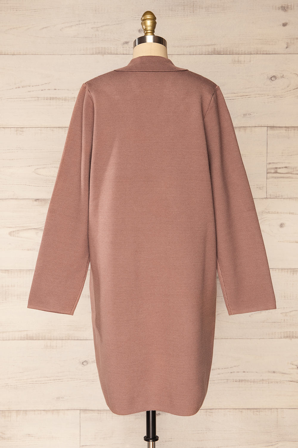 Irun Taupe Long Knit Cardigan | La petite garçonne back view