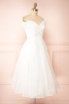 Isabeau Off-Shoulder Bridal Midi Dress | Boudoir 1861 side view