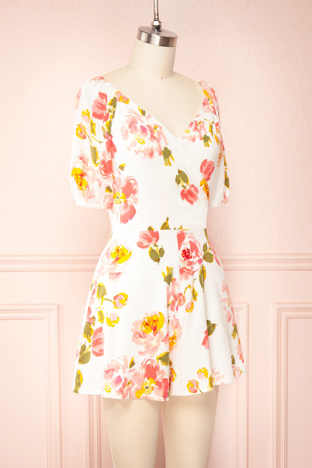 Ishita Floral V-Neck Romper | Boutique 1861 side view