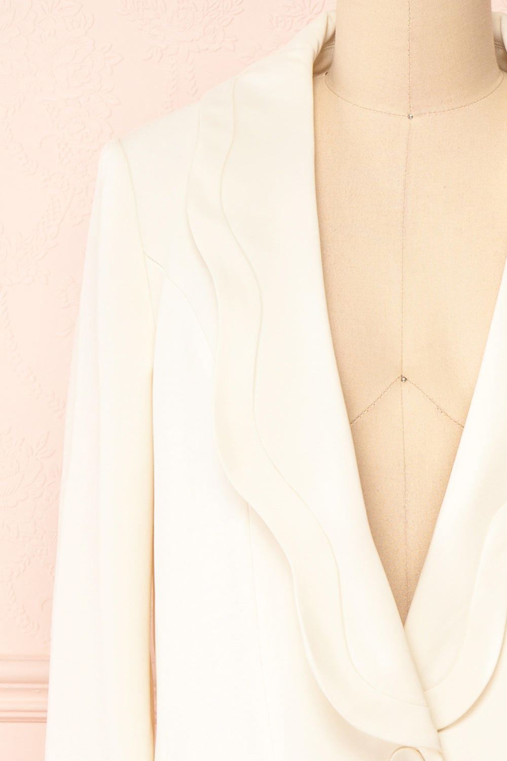 Ivona Blazer w/ Scalloped Shawl Lapel | Boudoir 1861 front close-up