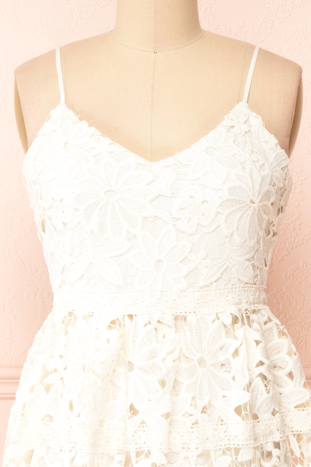 Jacqueline Embroidered Floral Midi Dress | Boudoir 1861 front close-up