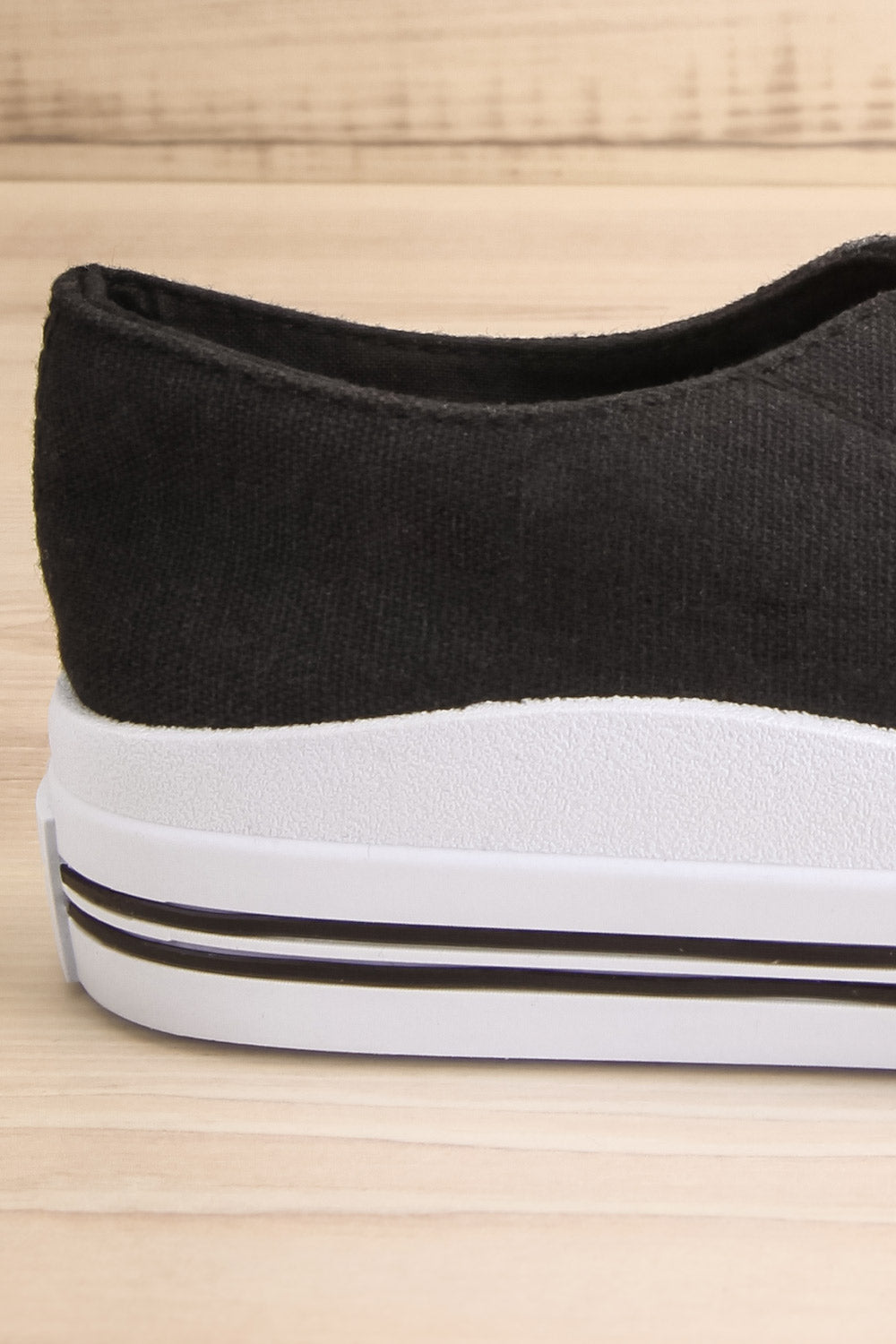 Jappy Black Canvas Lace-Up Sneakers | La petite garçonne back side view